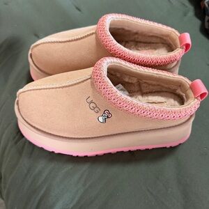 UGG Beige and Coral Slip-On Shoes